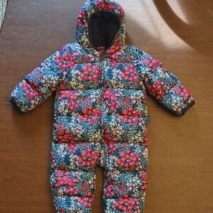 GAP Baby Floral Snowsuit with Hood 6-12m